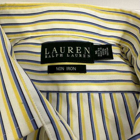 Lauren Ralph Lauren Men’s Striped Non-Iron Dress Shirt - Size 16 32/33 - Picture 6 of 9